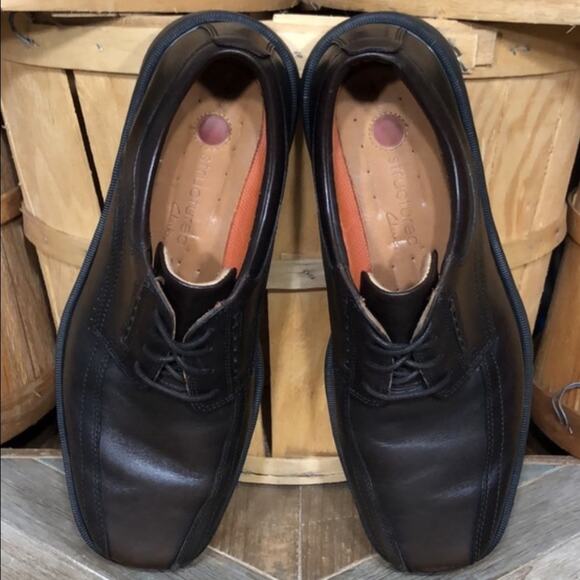 Clarks Unstructured Un Kenneth Way Dark Brown Leather Oxfords Mens Size 9.5 WIDE - Picture 8 of 10